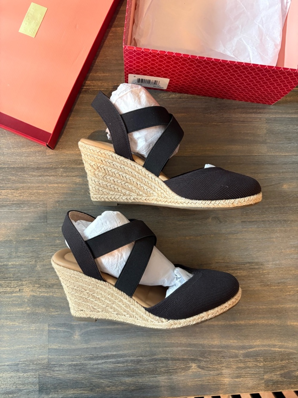 Kelly & Katie Black Espadrille Slingback Flats - Picture 4 of 9